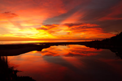 Description: Sunset at Carpinteria State Beach, California, February 2011